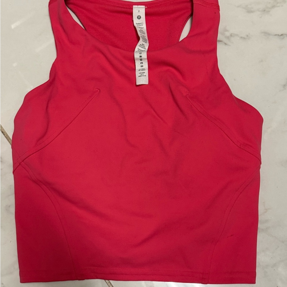 Lululemon Athletica Pink Fitted Crop Tank Top
